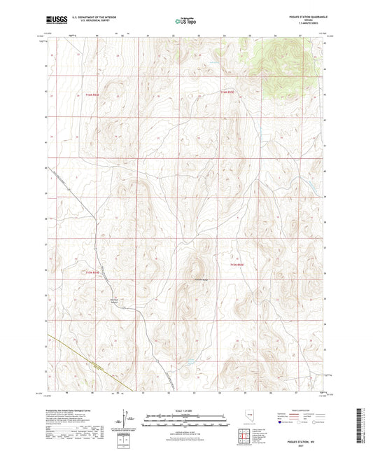 Pogues Station Nevada US Topo Map Image