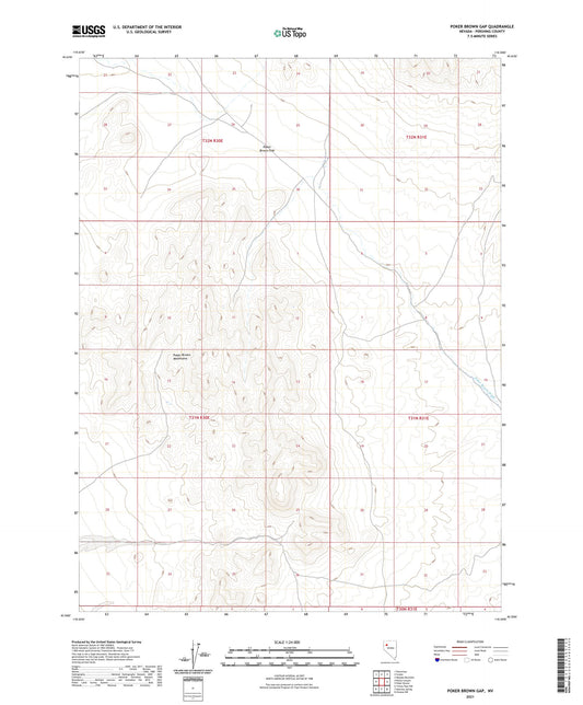 Poker Brown Gap Nevada US Topo Map Image