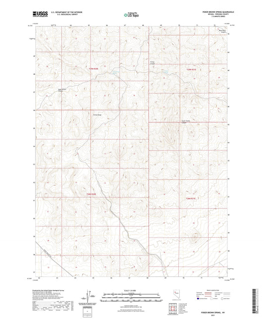 Poker Brown Spring Nevada US Topo Map Image