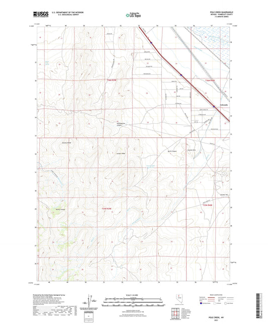 Pole Creek Nevada US Topo Map Image