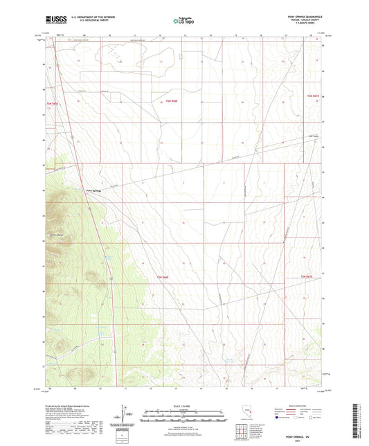 Pony Springs Nevada US Topo Map Image