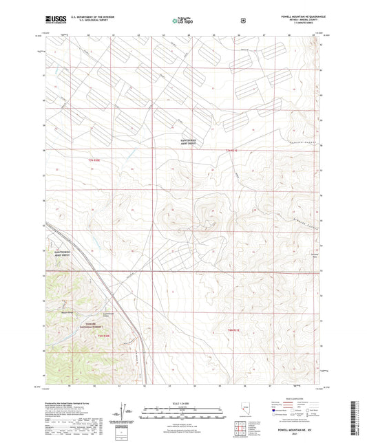 Powell Mountain NE Nevada US Topo Map Image