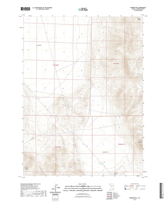 Powers Well Nevada US Topo Map Image