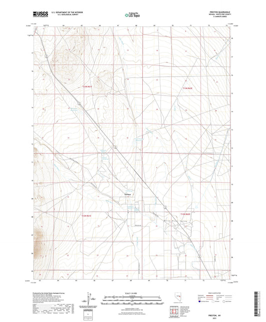 Preston Nevada US Topo Map Image