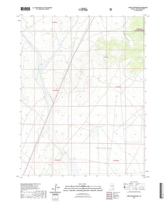 Preston Reservoir Nevada US Topo Map Image