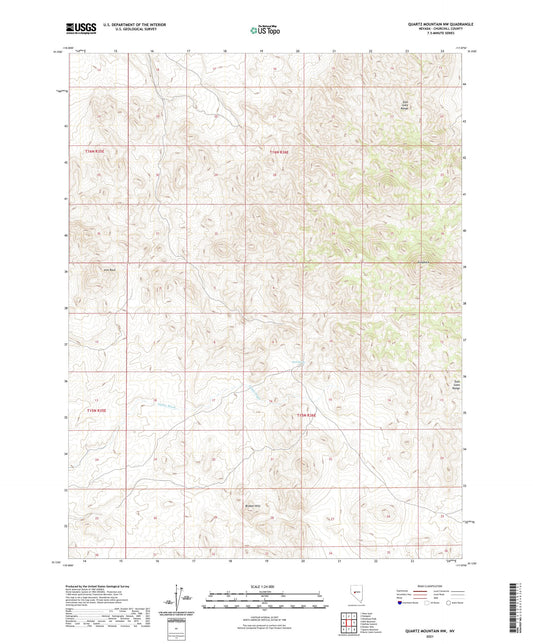 Quartz Mountain NW Nevada US Topo Map Image