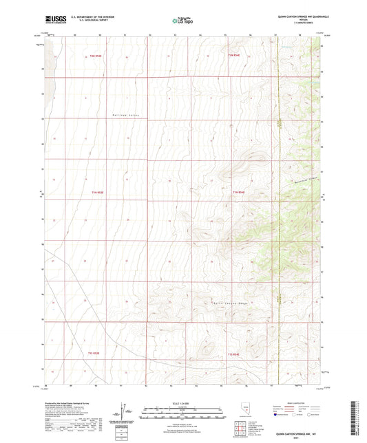 Quinn Canyon Springs NW Nevada US Topo Map Image
