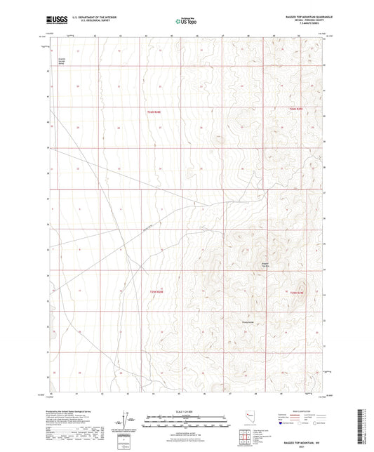 Ragged Top Mountain Nevada US Topo Map Image