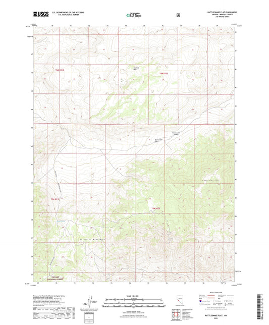 Rattlesnake Flat Nevada US Topo Map Image