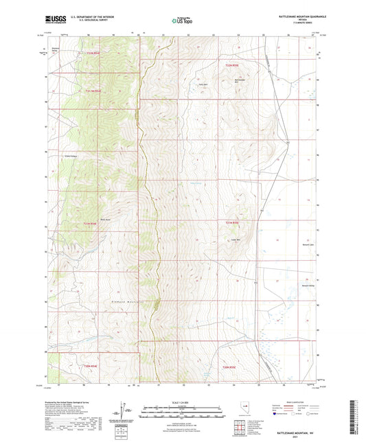 Rattlesnake Mountain Nevada US Topo Map Image