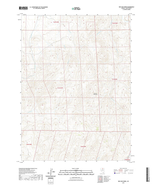 Red Cow Creek Nevada US Topo Map Image