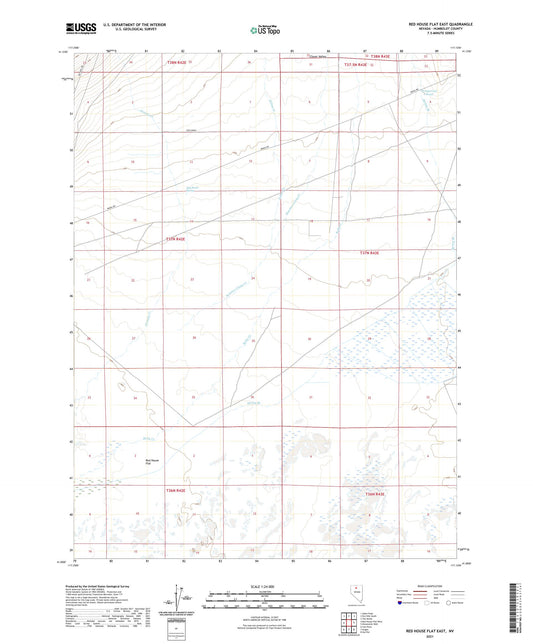 Red House Flat East Nevada US Topo Map Image