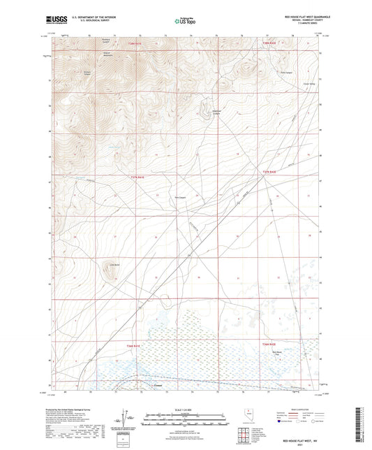 Red House Flat West Nevada US Topo Map Image