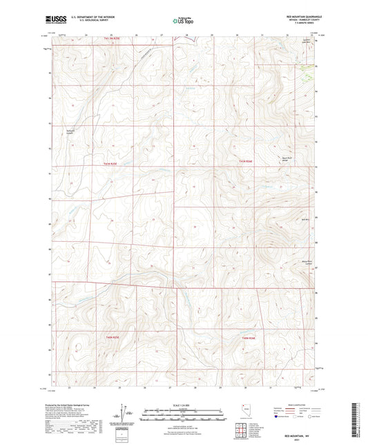 Red Mountain Nevada US Topo Map Image