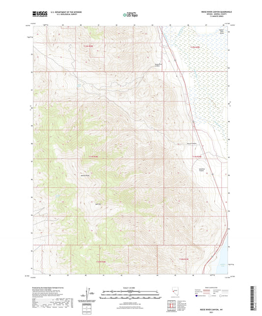 Reese River Canyon Nevada US Topo Map Image