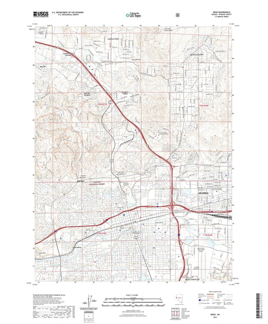 Reno Nevada US Topo Map Image