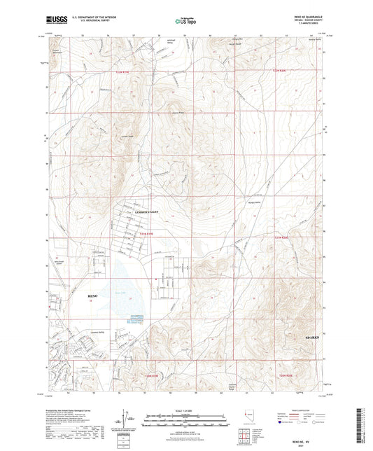 Reno NE Nevada US Topo Map Image