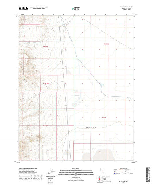 Reveille SE Nevada US Topo Map Image
