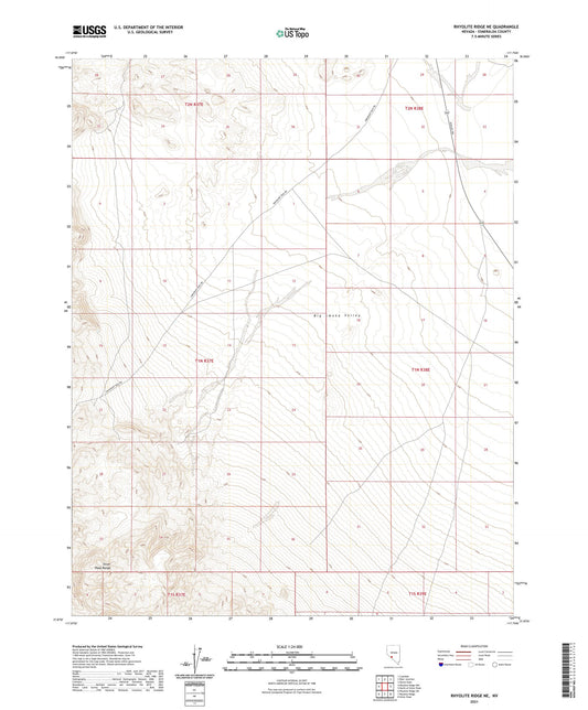 Rhyolite Ridge NE Nevada US Topo Map Image