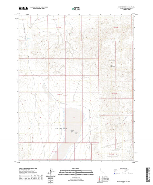 Rhyolite Ridge NW Nevada US Topo Map Image