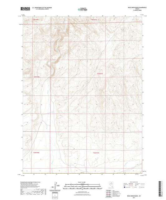 Rock Creek Ranch Nevada US Topo Map Image