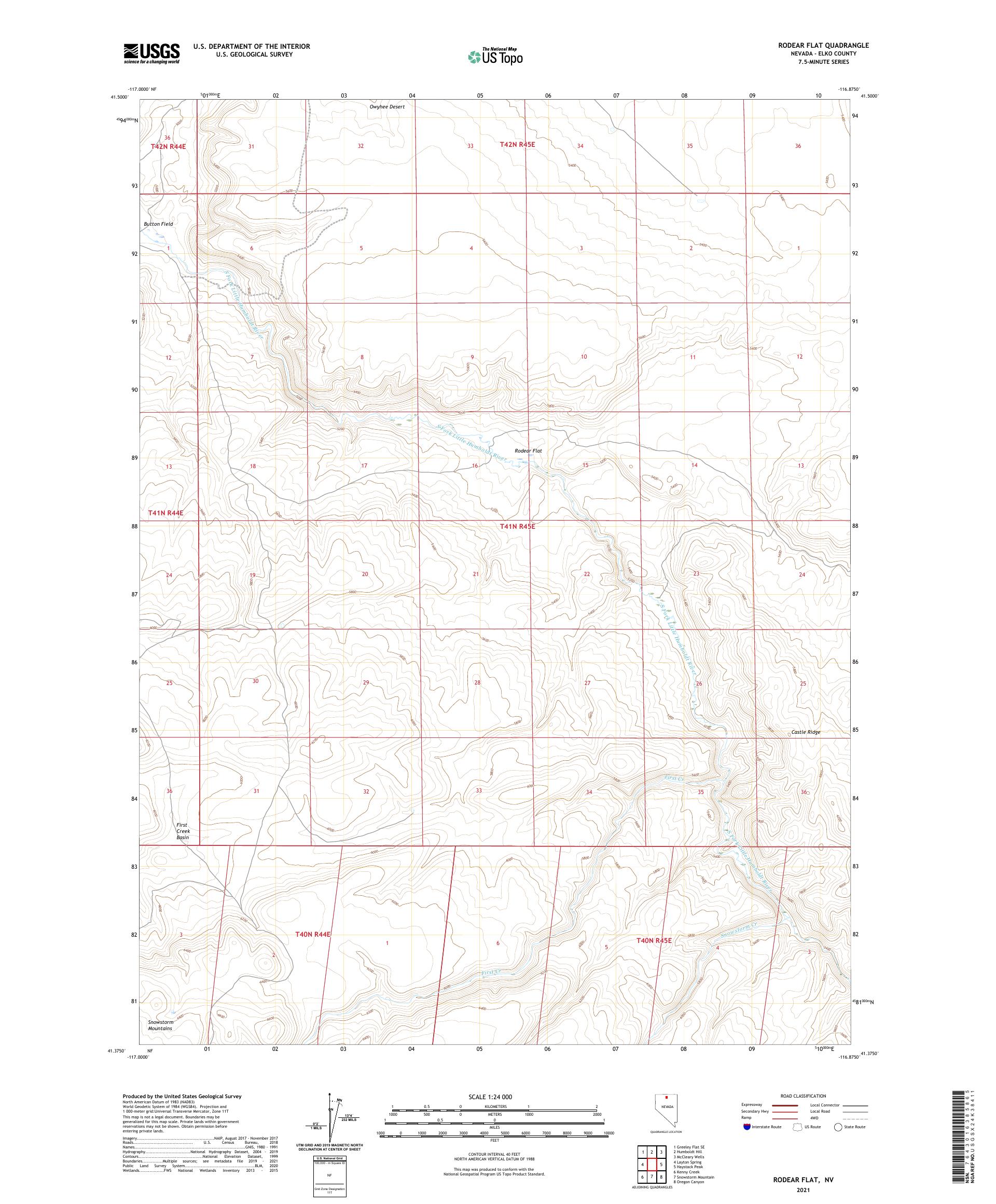 Rodear Rd Maps Rodear Flat Nevada US Topo Map – MyTopo Map Store