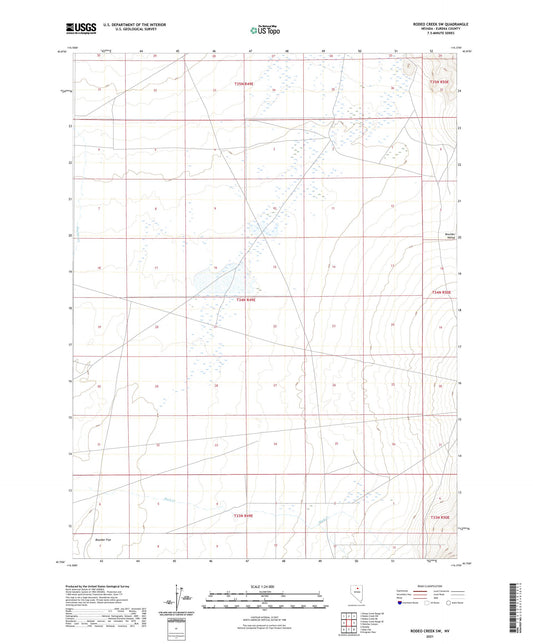 Rodeo Creek SW Nevada US Topo Map Image