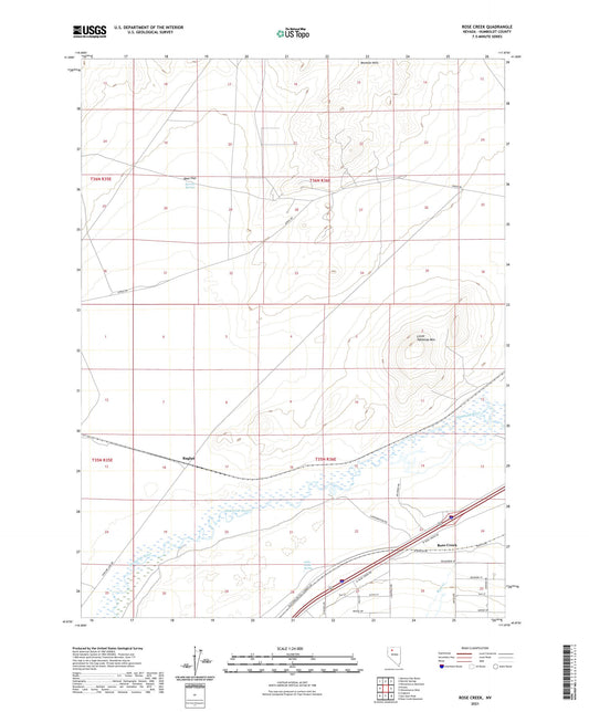 Rose Creek Nevada US Topo Map Image