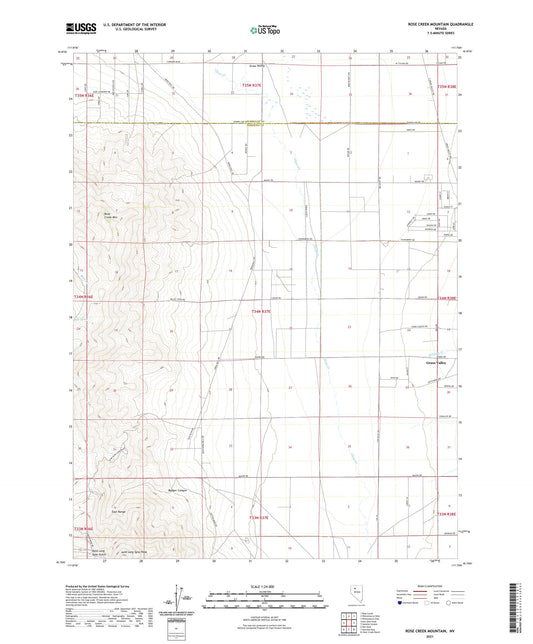 Rose Creek Mountain Nevada US Topo Map Image