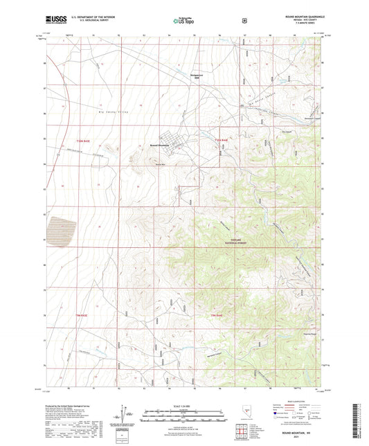 Round Mountain Nevada US Topo Map Image