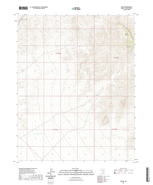 Rox NE Nevada US Topo Map Image