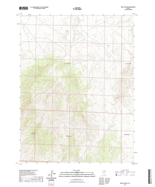 Ruby Lake NE Nevada US Topo Map Image