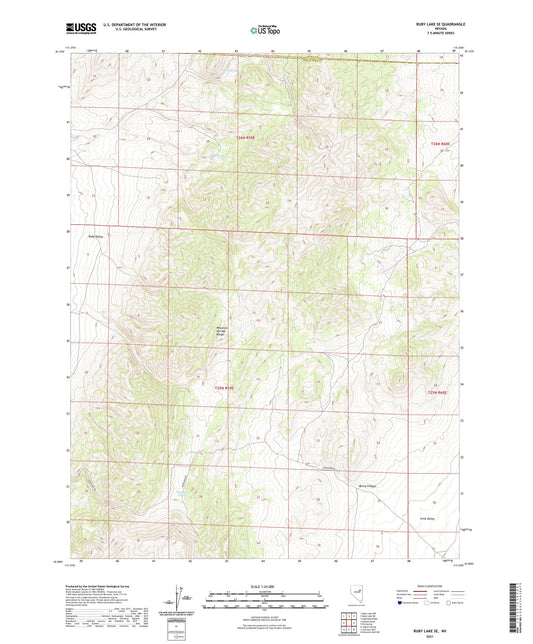 Ruby Lake SE Nevada US Topo Map Image