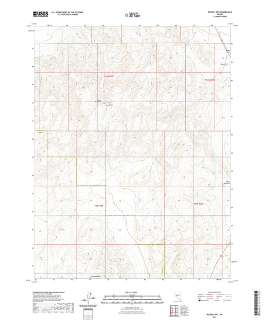 Russell Spit Nevada US Topo Map Image