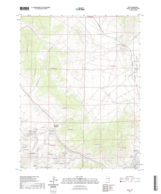Ruth Nevada US Topo Map Image