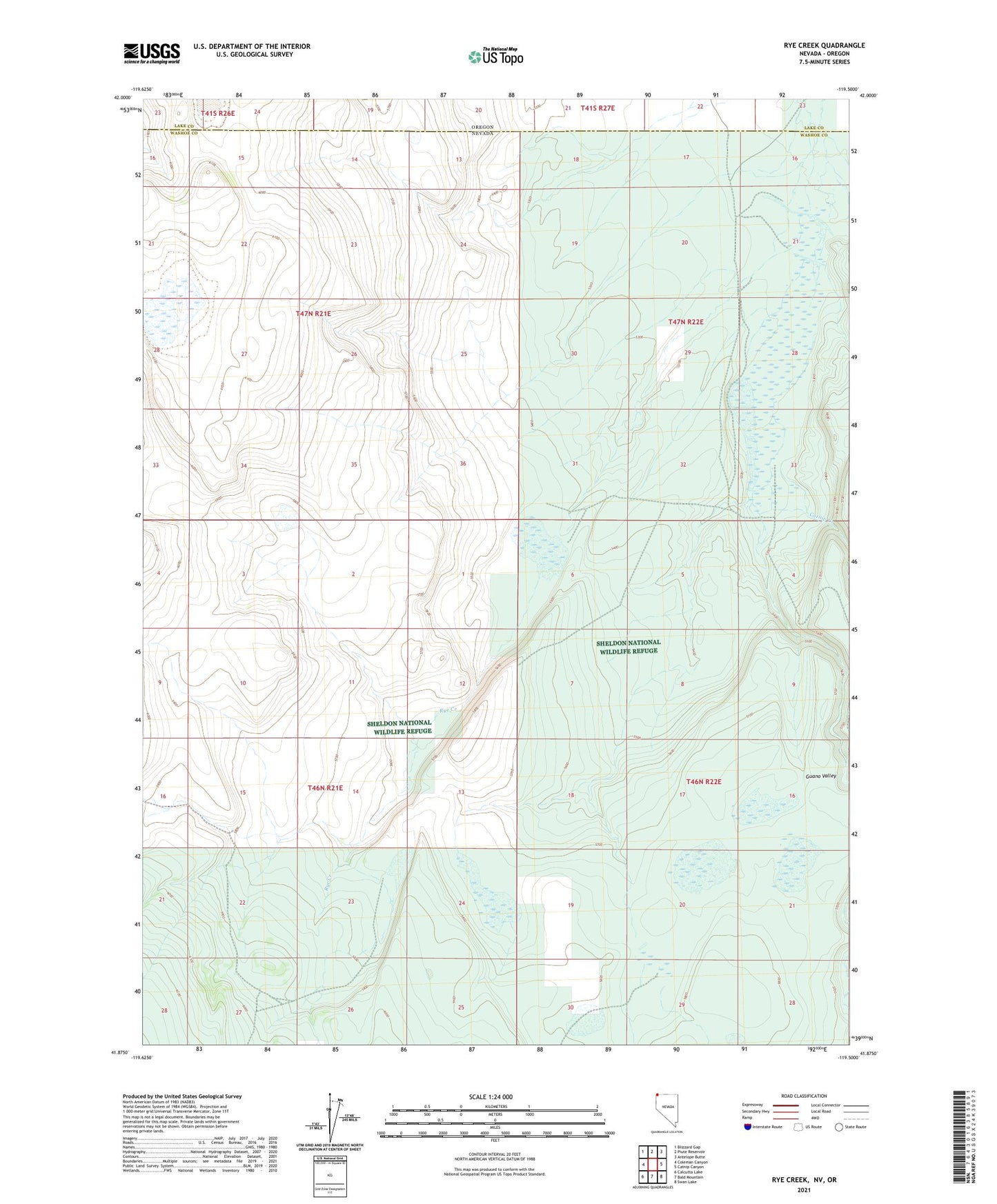 Rye Creek Nevada US Topo Map Image