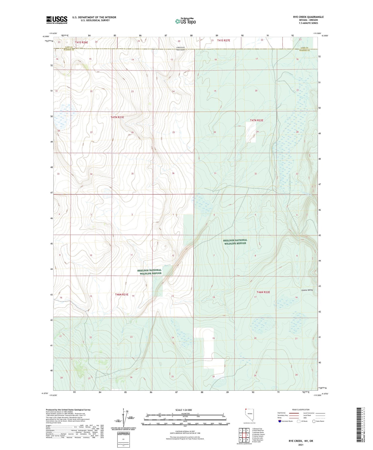 Rye Creek Nevada US Topo Map Image