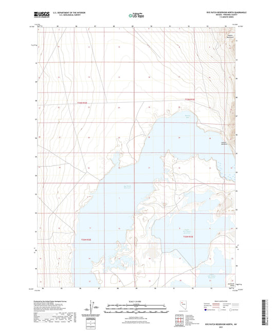 Rye Patch Reservoir North Nevada US Topo Map Image