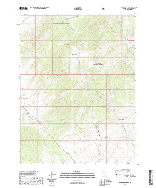 Sacramento Pass Nevada US Topo Map Image
