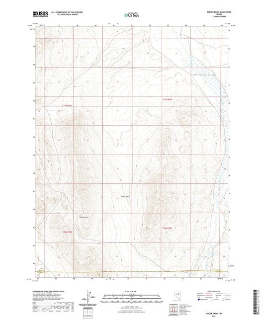 Sadler Basin Nevada US Topo Map Image