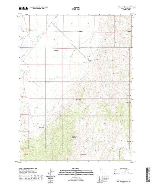Salt Marsh Canyon Nevada US Topo Map Image