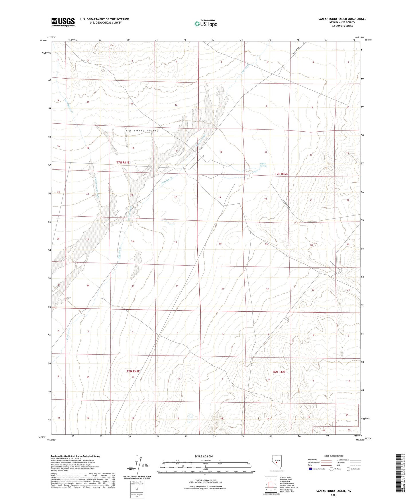 San Antonio Ranch Nevada US Topo Map Image