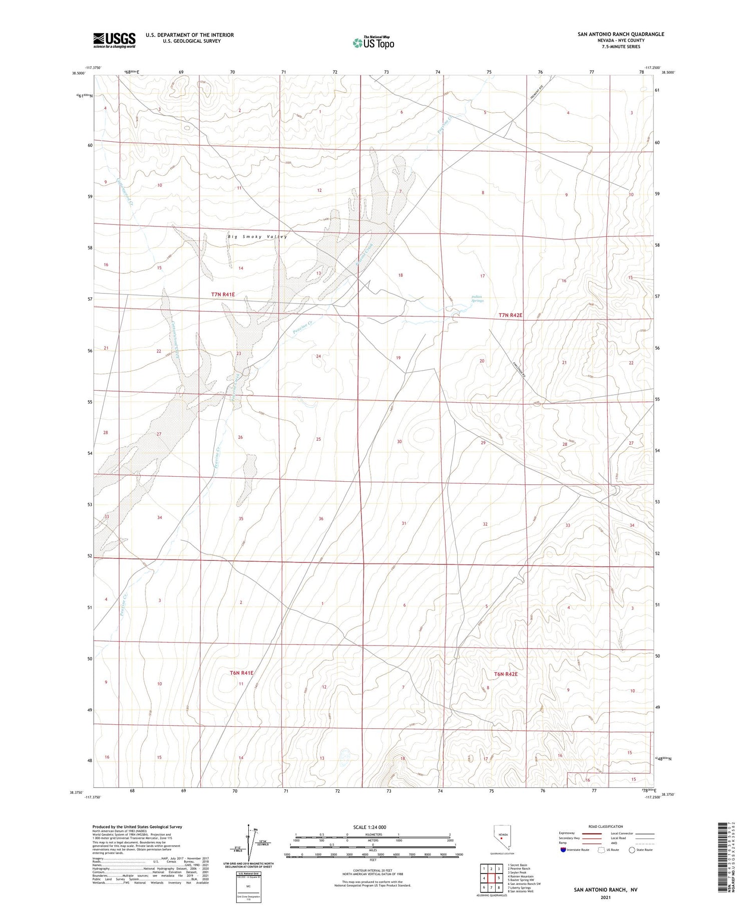 San Antonio Ranch Nevada US Topo Map Image