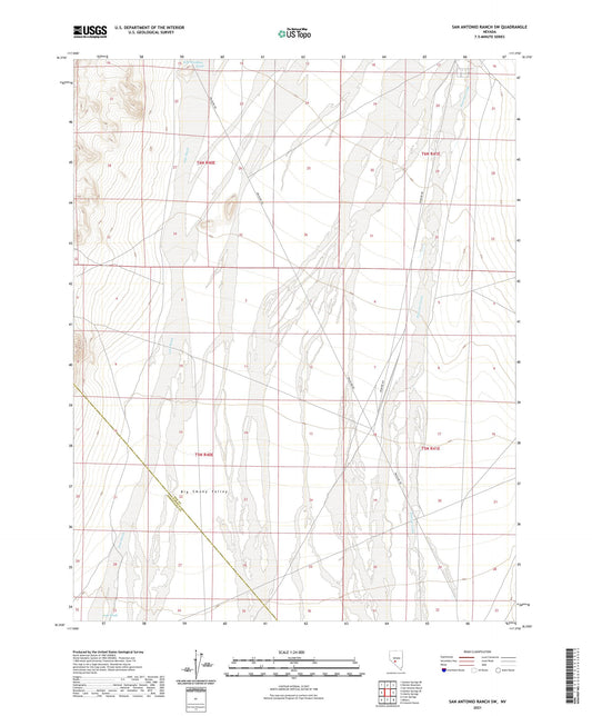 San Antonio Ranch SW Nevada US Topo Map Image