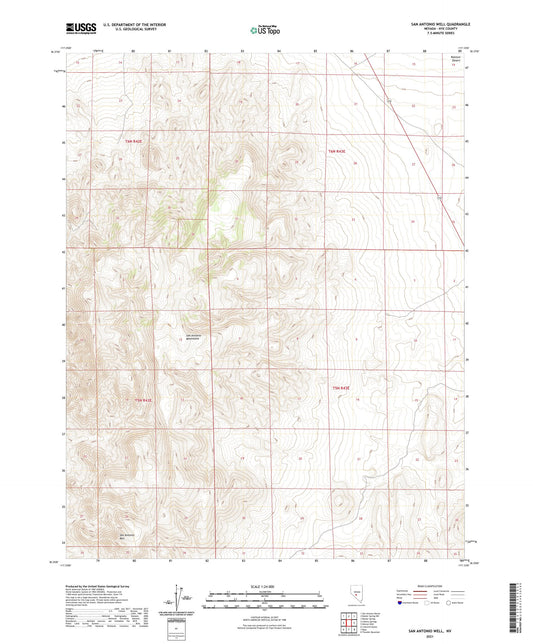 San Antonio Well Nevada US Topo Map Image