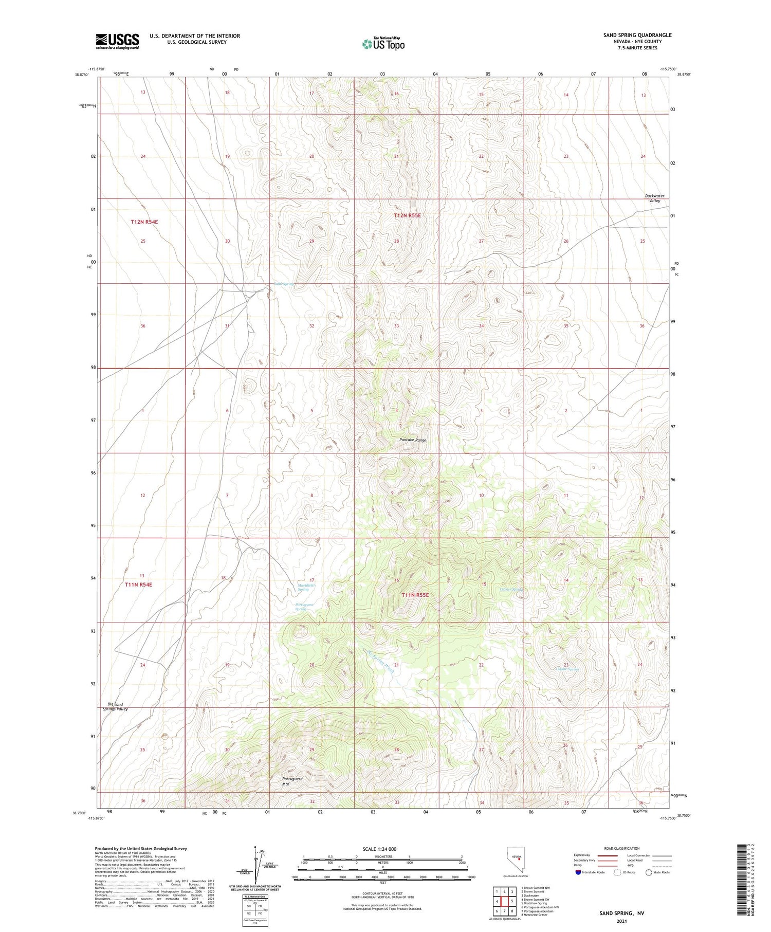 Sand Spring Nevada US Topo Map Image