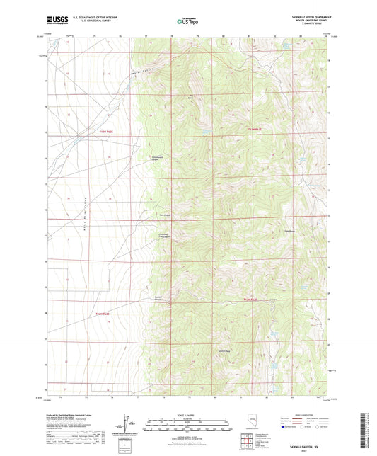 Sawmill Canyon Nevada US Topo Map Image