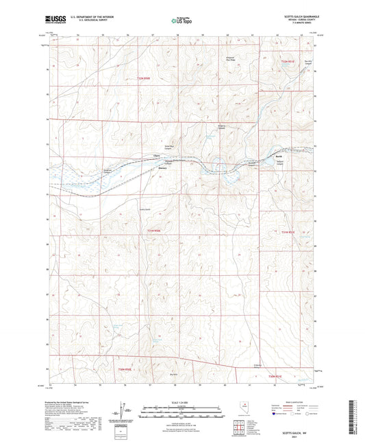 Scotts Gulch Nevada US Topo Map Image