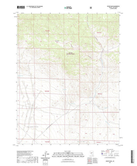 Secret Basin Nevada US Topo Map Image