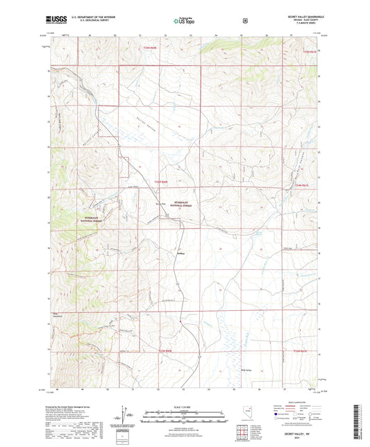 Secret Valley Nevada US Topo Map Image
